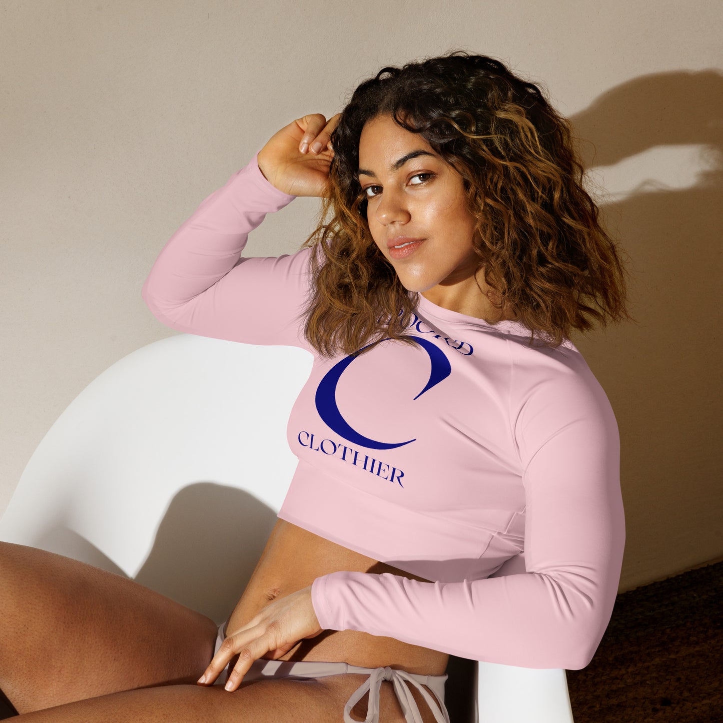 Crookd Luxe Contour Crop Top – Pink close up