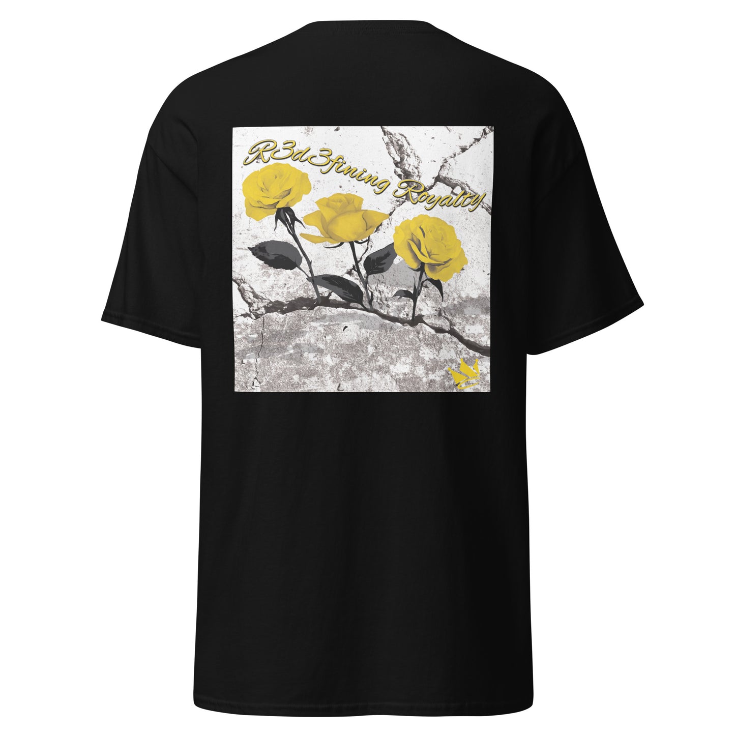 Gold "RESILIENT ROSES" - Black T-Shirt bak