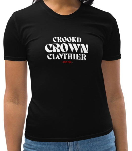 Crookd Crown Baby Doll Tee – Black & White