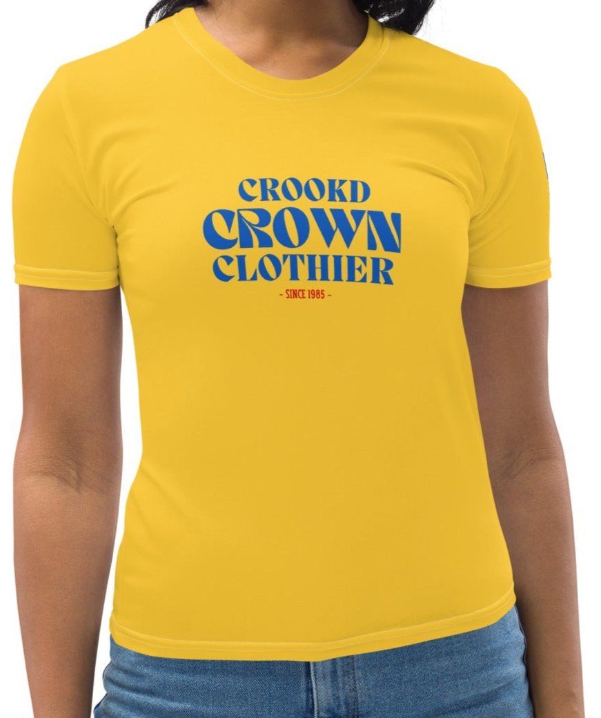 Crookd Crown Baby Doll Tee – Yellow & Blue