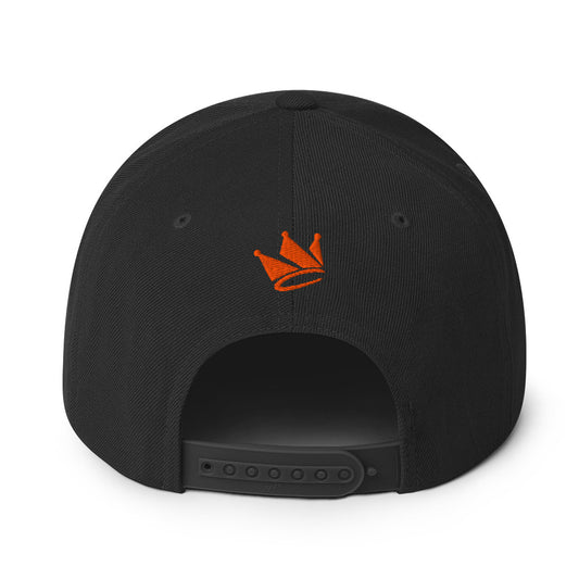 Crookd Crown Snapback Hat – Black back