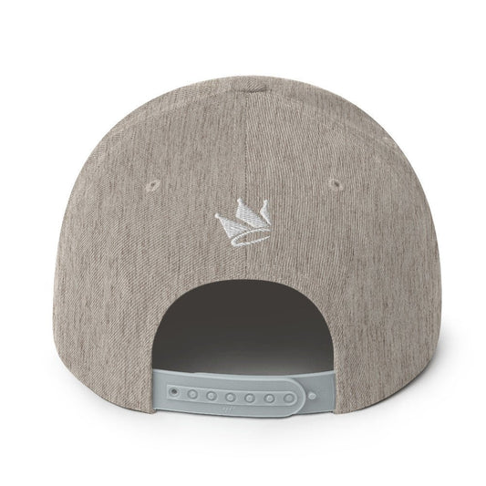 Crookd Crown Snapback – Light Gray back