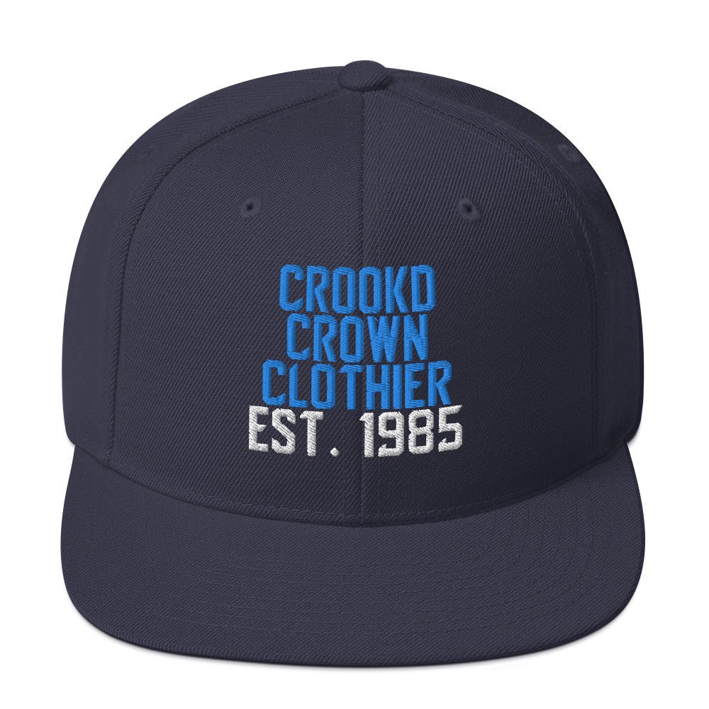 Crookd Crown Embroidered Snapback – Navy