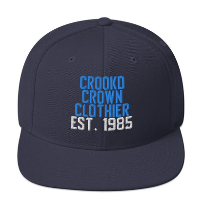 Crookd Crown Embroidered Snapback – Navy