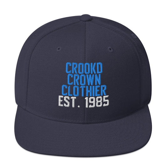 Crookd Crown Embroidered Snapback – Navy