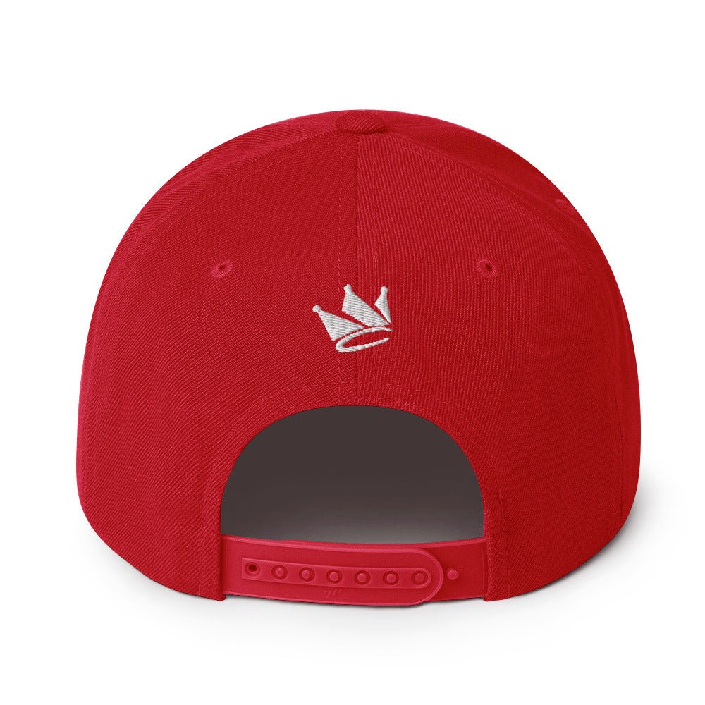 Crookd Crown Embroidered Snapback – Red back