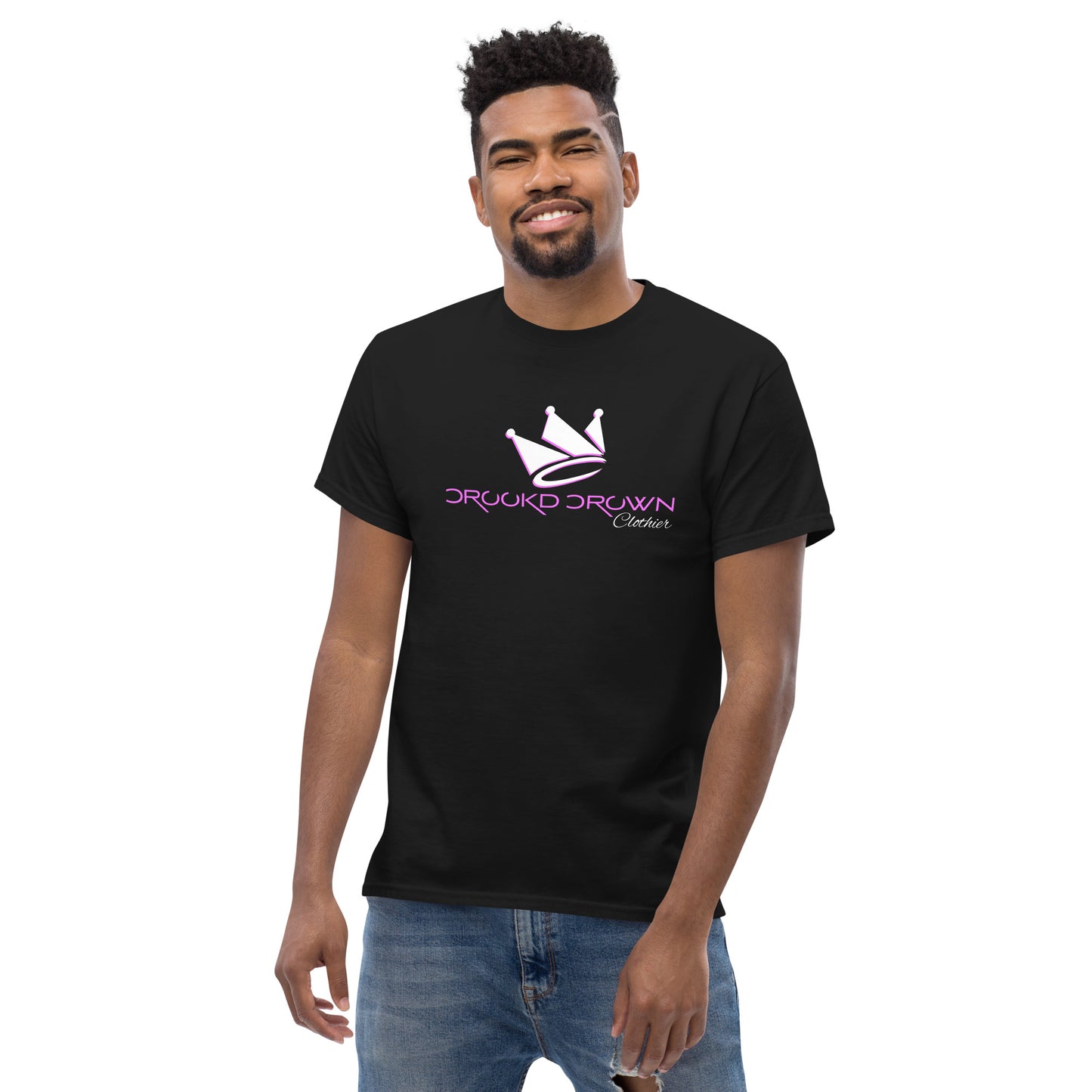 OG Crookd Crown Tee – Black & Pink relaxed
