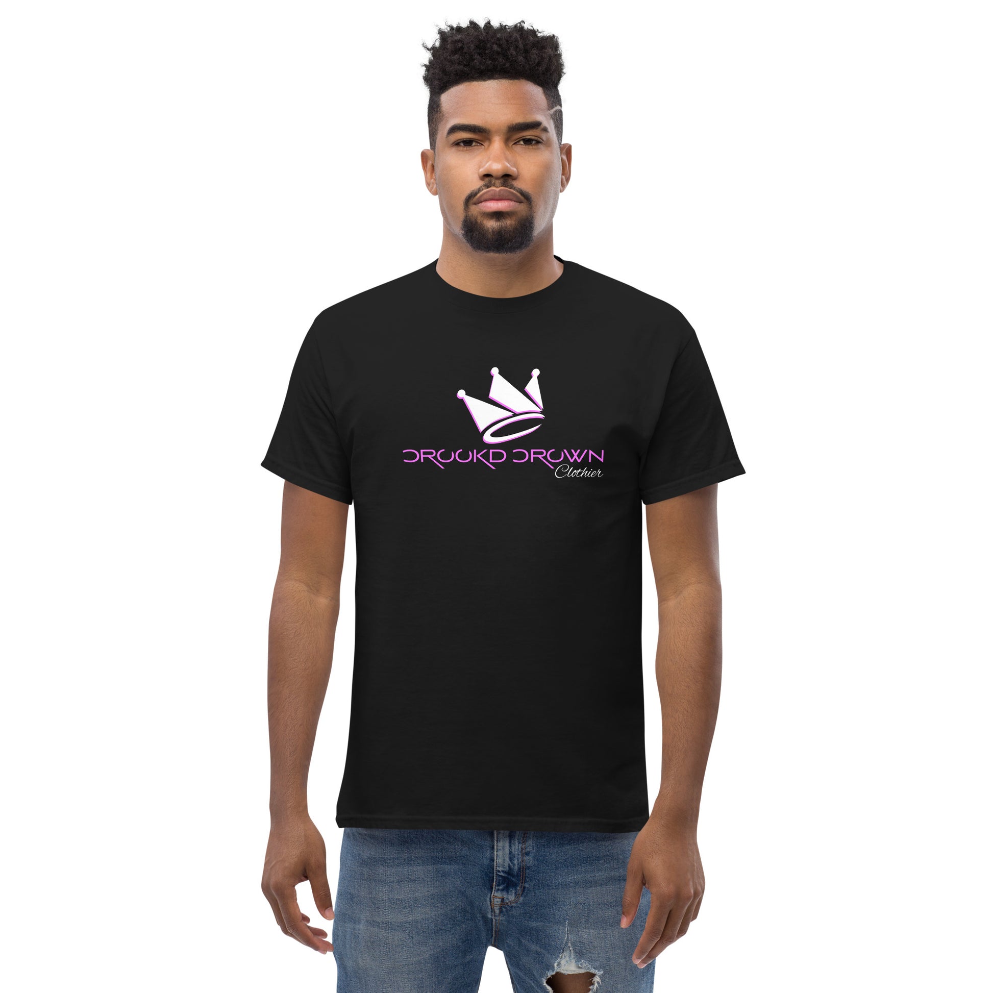 OG Crookd Crown Tee – Black & Pink 