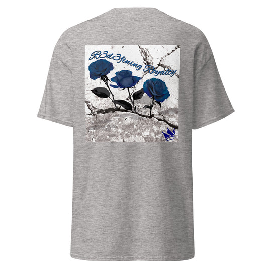 Navy "RESILIENT ROSES" - Grey T-Shirt back