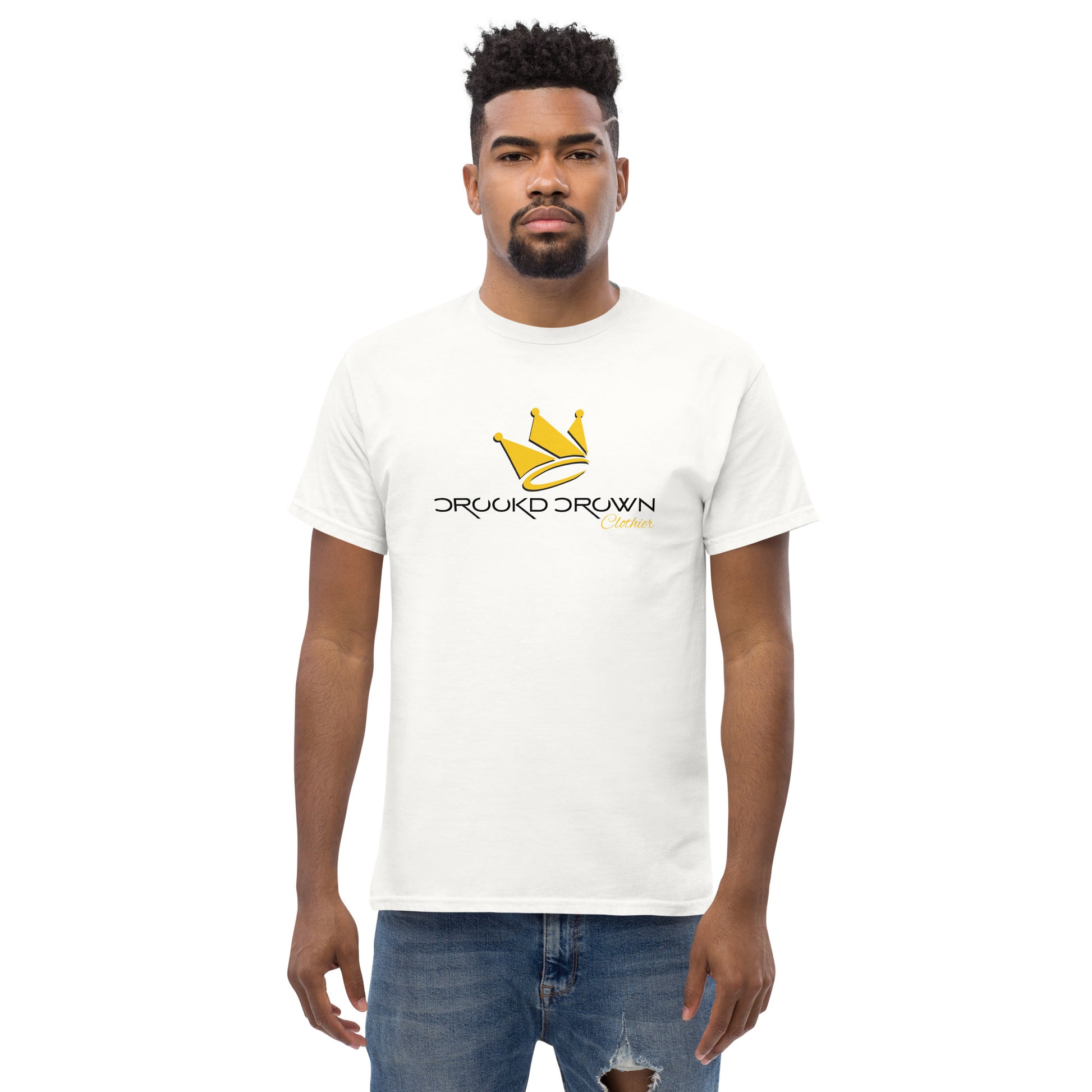 OG Crookd Crown Tee – White & Gold
