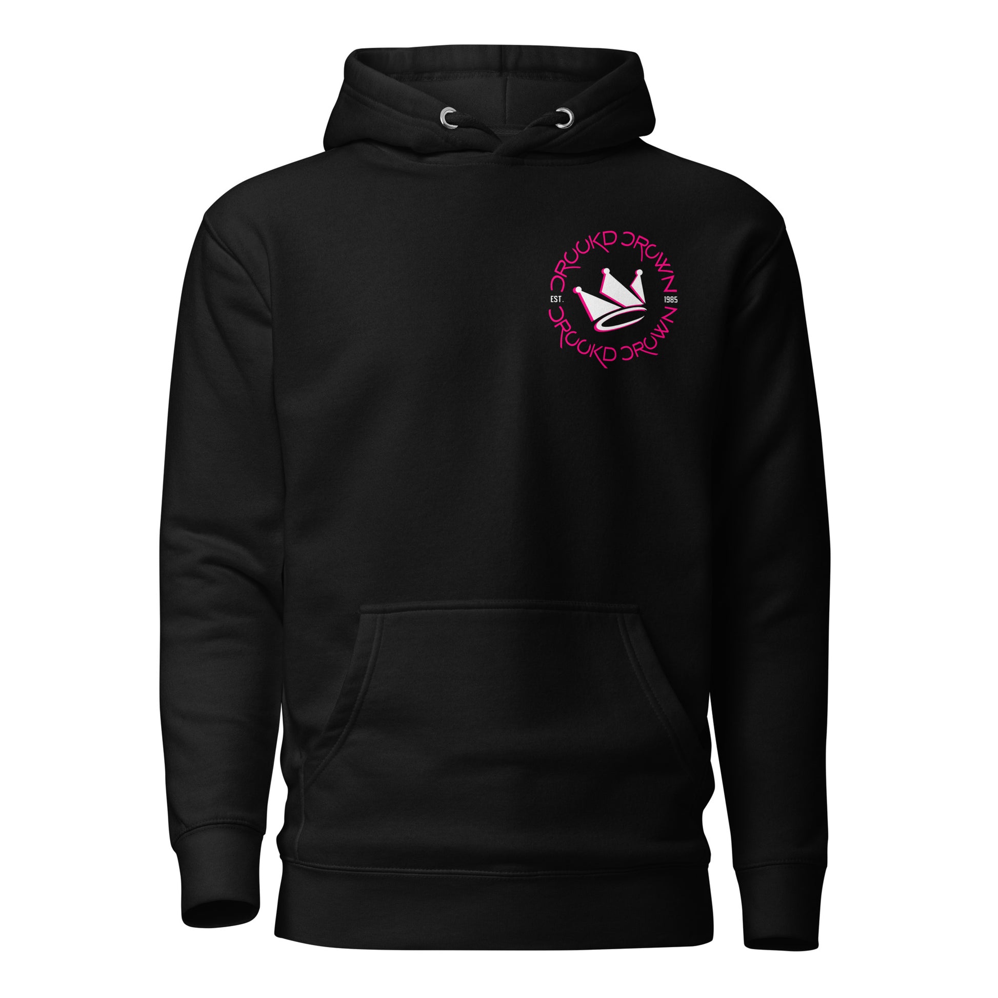 Women’s Crookd Crown Hoodie – Black & Pink