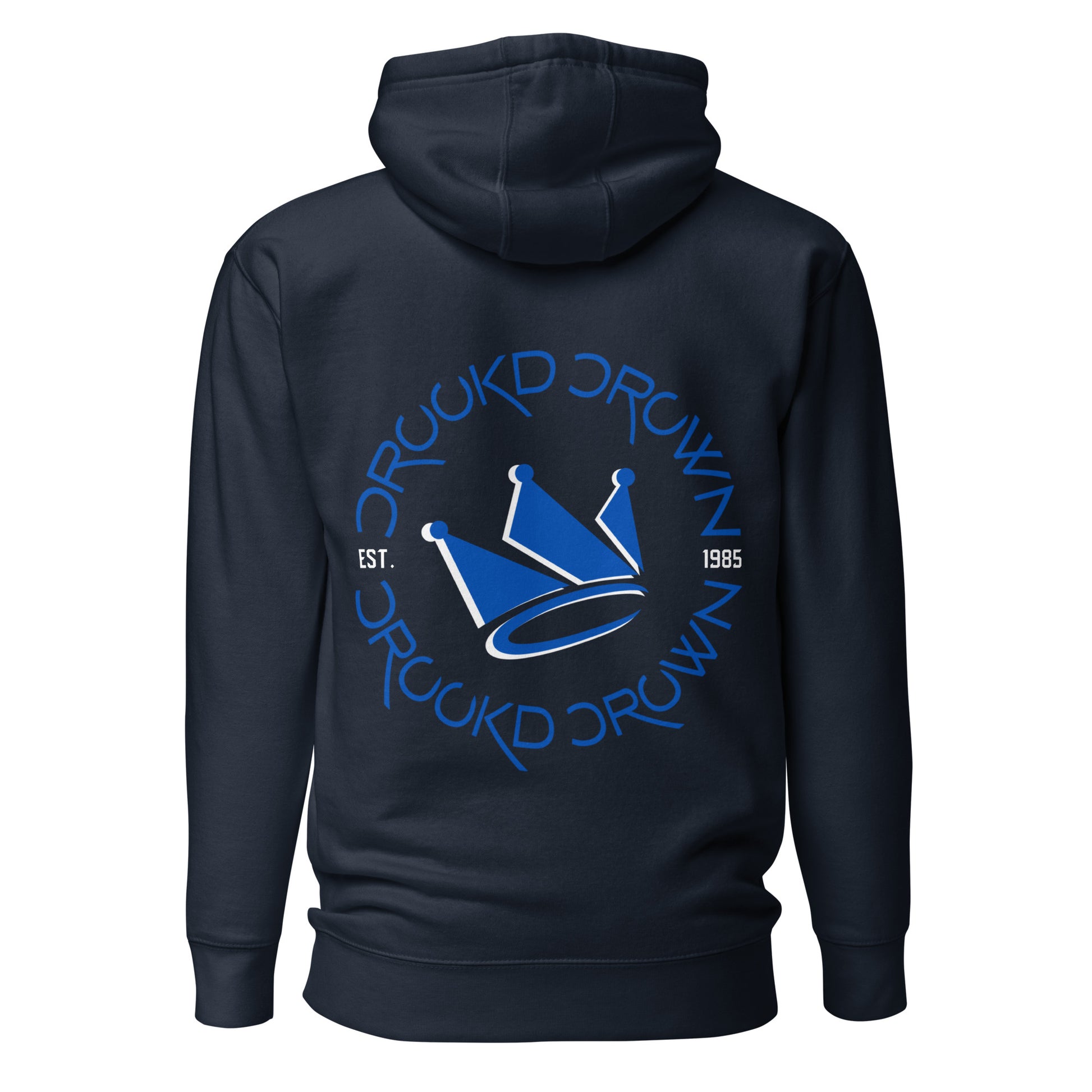 Crookd Crown Navy Hoodie back