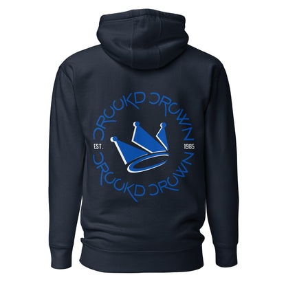 Crookd Crown Navy Hoodie back