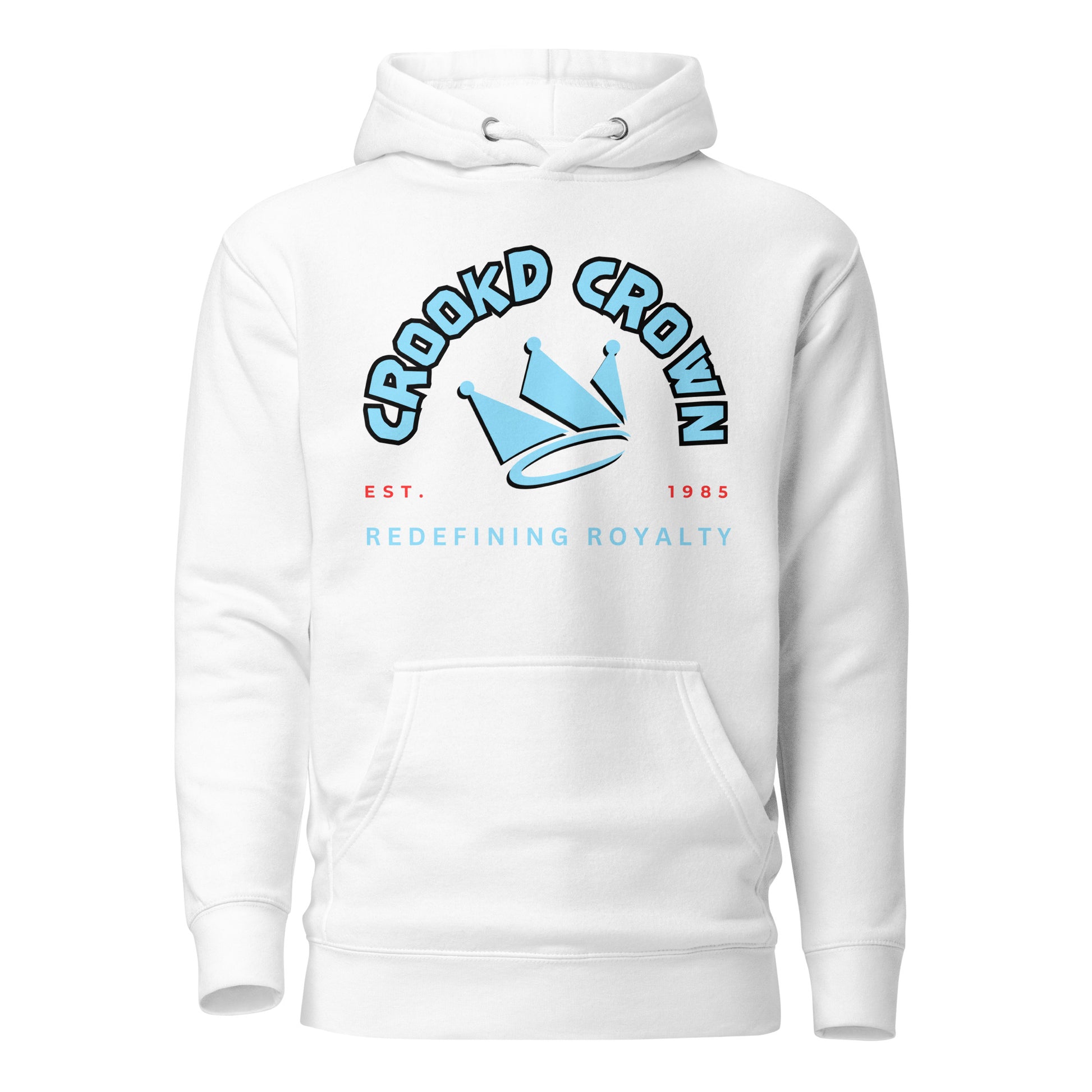 Crookd Crown Logo Hoodie – White