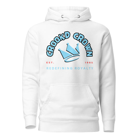 Crookd Crown Logo Hoodie – White
